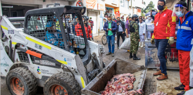 8.061 kilos de carne desnaturalizados en medio de operativo en el sector de Guadalupe
