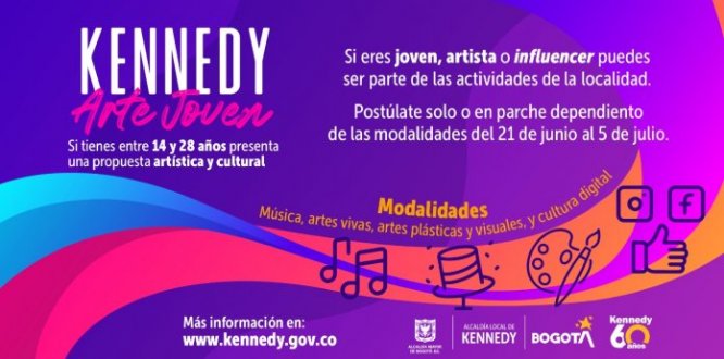 ‘Kennedy Arte Joven’ busca propuestas en música, cultura digital, artes vivas, artes plásticas y visuales para premiarlas