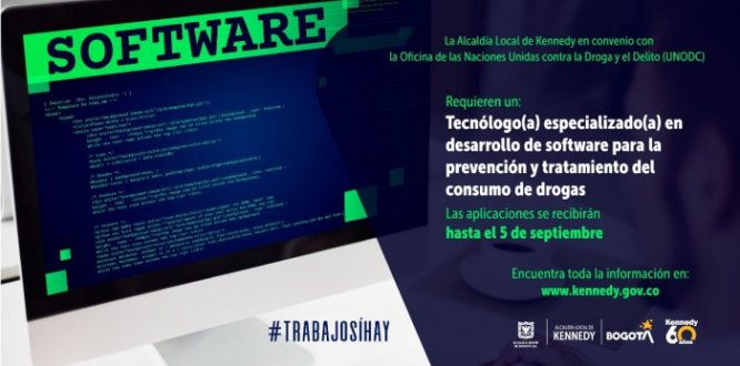 #TrabajoSíHay | Se busca tecnólogo especializado en el desarrollo de software para la prevención y tratamiento del consumo de sustancias psicoactivas