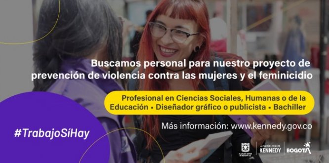 #TrabajoSíHay: Buscamos perfiles para nuestro proyecto de prevención de violencia contra las mujeres y el feminicidio