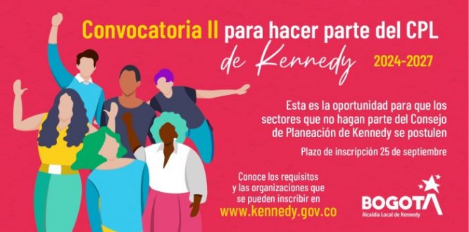 Abrimos vacantes para conformar el Consejo Local de Planeación de Kennedy ¡Inscríbete!