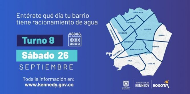 ¡No podemos bajar la guardia! Estos son los barrios de Kennedy que tendrán racionamiento de agua este 25 de septiembre