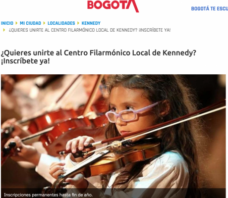 ¿Quieres unirte al Centro Filarmónico Local de Kennedy? - Portal Bogotá