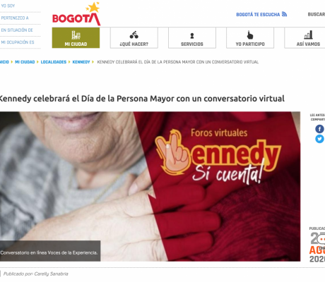 Kennedy celebrará el Día de la Persona Mayor con un conversatorio virtual - Portal Bogotá