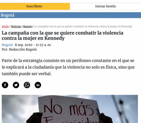 La campaña con la que se quiere combatir la violencia contra la mujer en Kennedy